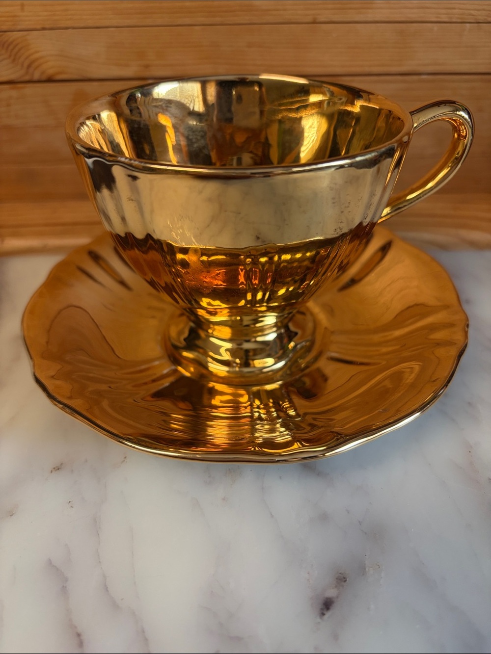 Royal Winton Grimwades Gold Lustre Teacup and Saucer